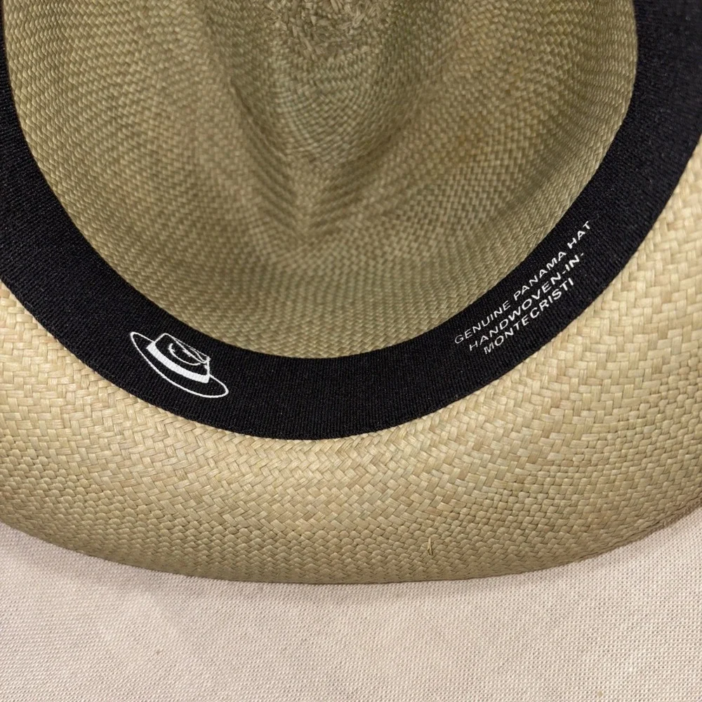 Genuine Montecristi Fedora Hat Size 56 Avocado Green Straw Ecuador Panama UNESCO